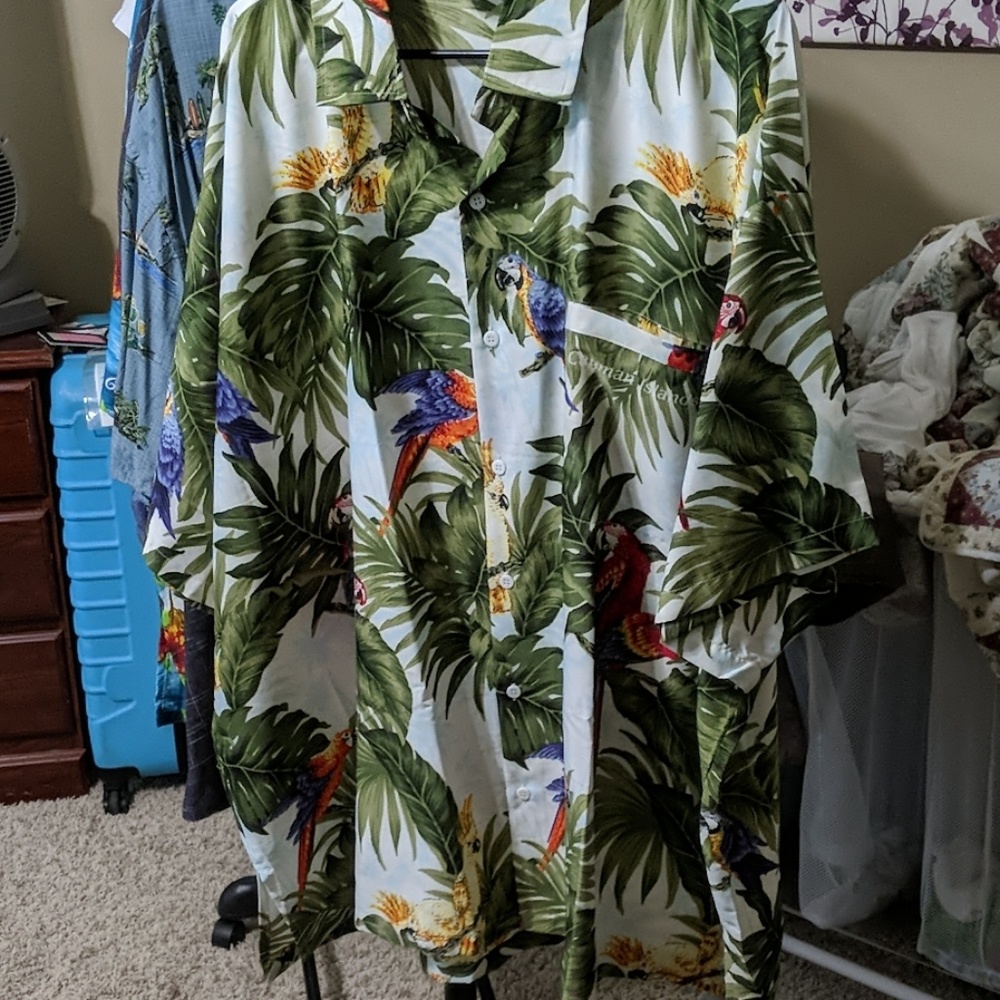 Beautiful Cayman island parrot print 3xl shirt